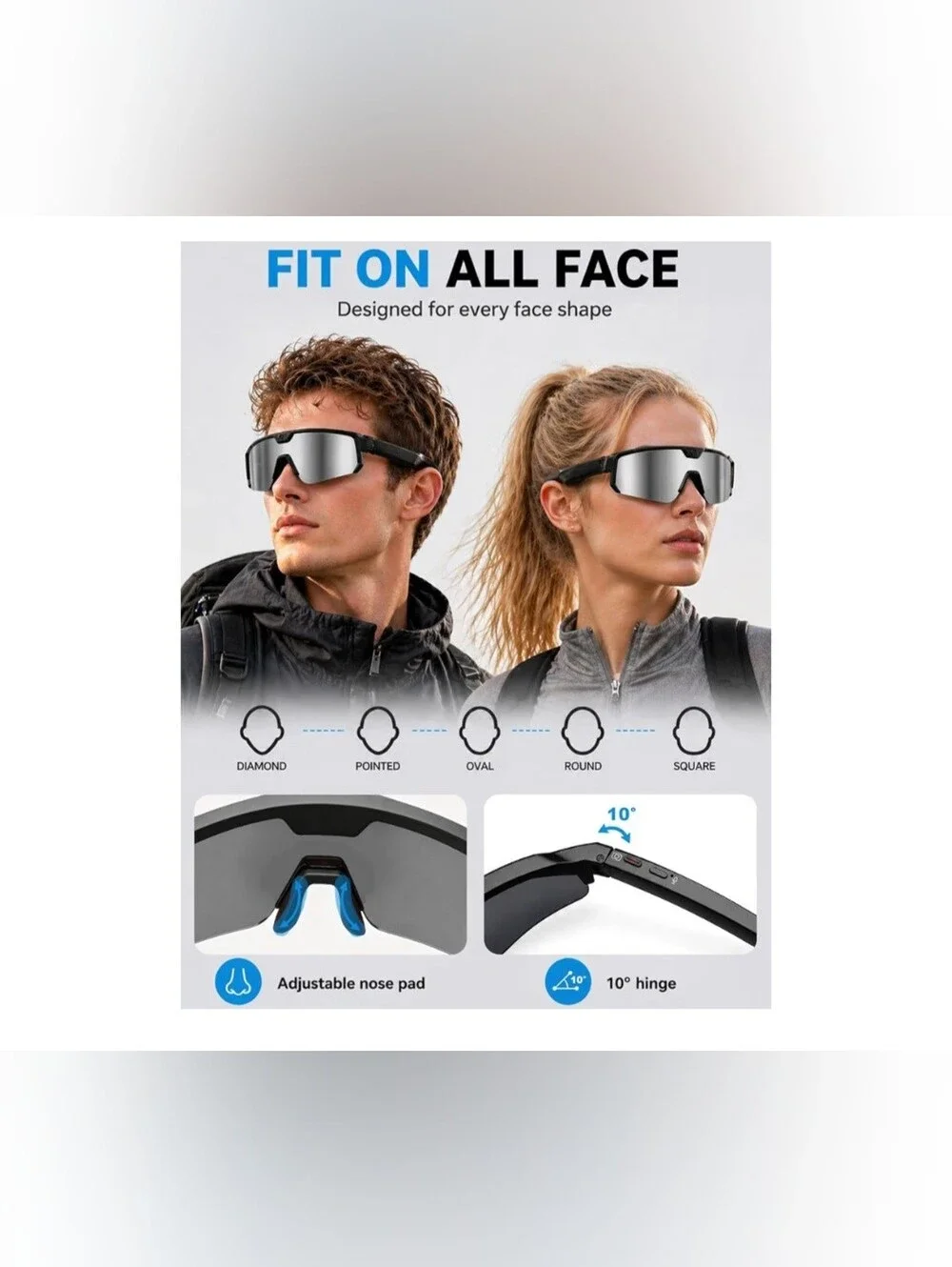 Smart Sports Sunglasses with Camera - Black